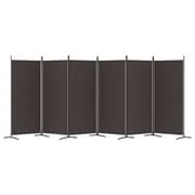 vidaXL 6-Panel Room Divider Brown 520x180 cm Fabric