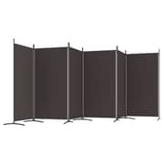 vidaXL 6-Panel Room Divider Brown 520x180 cm Fabric