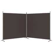 vidaXL 2-Panel Room Divider Brown 348x180 cm Fabric