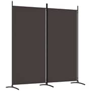 vidaXL 2-Panel Room Divider Brown 175x180 cm Fabric