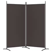 vidaXL 2-Panel Room Divider Brown 175x180 cm Fabric