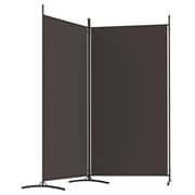 vidaXL 2-Panel Room Divider Brown 175x180 cm Fabric