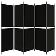 vidaXL 5-Panel Room Divider Black 250x180 cm Fabric