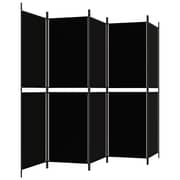 vidaXL 5-Panel Room Divider Black 250x180 cm Fabric