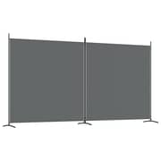 vidaXL 2-Panel Room Divider Anthracite 348x180 cm Fabric