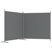 vidaXL 2-Panel Room Divider Anthracite 348x180 cm Fabric