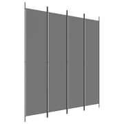 vidaXL 4-Panel Room Divider Anthracite 200x220 cm Fabric