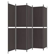 vidaXL 5-Panel Room Divider Brown 250x200 cm Fabric