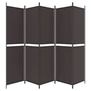 vidaXL 5-Panel Room Divider Brown 250x200 cm Fabric