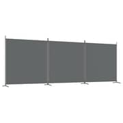 vidaXL 3-Panel Room Divider Anthracite 525x180 cm Fabric
