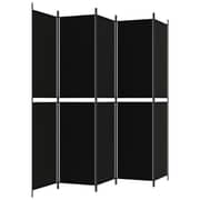 vidaXL 5-Panel Room Divider Black 250x220 cm Fabric