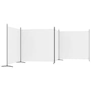 vidaXL 4-Panel Room Divider White 698x180 cm Fabric