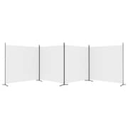 vidaXL 4-Panel Room Divider White 698x180 cm Fabric