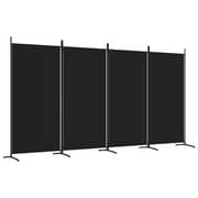 vidaXL 4-Panel Room Divider Black 346x180 cm Fabric