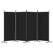 vidaXL 4-Panel Room Divider Black 346x180 cm Fabric