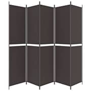 vidaXL 5-Panel Room Divider Brown 250x220 cm Fabric