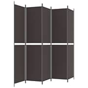 vidaXL 5-Panel Room Divider Brown 250x220 cm Fabric