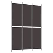 vidaXL 3-Panel Room Divider Brown 150x220 cm Fabric