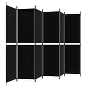 vidaXL 6-Panel Room Divider Black 300x200 cm Fabric