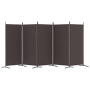 vidaXL 5-Panel Room Divider Brown 433x180 cm Fabric