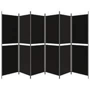 vidaXL 6-Panel Room Divider Black 300x180 cm Fabric