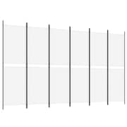 vidaXL 6-Panel Room Divider White 300x180 cm Fabric
