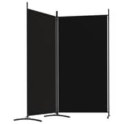vidaXL 2-Panel Room Divider Black 175x180 cm Fabric