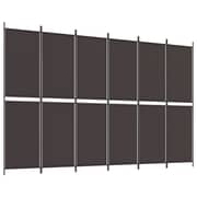 vidaXL 6-Panel Room Divider Brown 300x200 cm Fabric