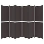 vidaXL 6-Panel Room Divider Brown 300x200 cm Fabric