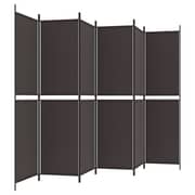 vidaXL 6-Panel Room Divider Brown 300x200 cm Fabric