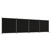 vidaXL 4-Panel Room Divider Black 698x180 cm Fabric