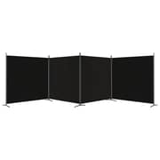 vidaXL 4-Panel Room Divider Black 698x180 cm Fabric
