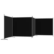 vidaXL 4-Panel Room Divider Black 698x180 cm Fabric