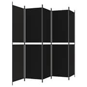 vidaXL 5-Panel Room Divider Black 250x200 cm Fabric