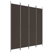 vidaXL 4-Panel Room Divider Brown 200x220 cm Fabric