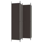 vidaXL 4-Panel Room Divider Brown 200x220 cm Fabric