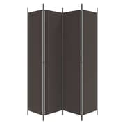 vidaXL 4-Panel Room Divider Brown 200x220 cm Fabric