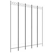 vidaXL 5-Panel Room Divider White 200x220 cm Fabric