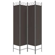 vidaXL 4-Panel Room Divider Brown 160x200 cm Fabric