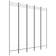 vidaXL 5-Panel Room Divider White 200x200 cm Fabric