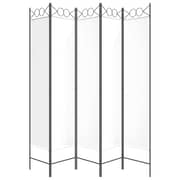 vidaXL 5-Panel Room Divider White 200x200 cm Fabric
