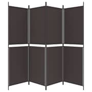 vidaXL 4-Panel Room Divider Brown 200x180 cm Fabric