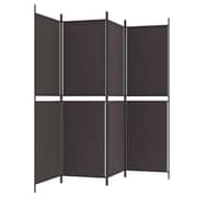 vidaXL 4-Panel Room Divider Brown 200x180 cm Fabric