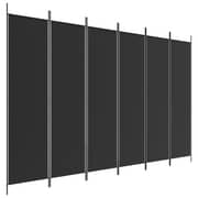 vidaXL 6-Panel Room Divider Black 300x200 cm Fabric