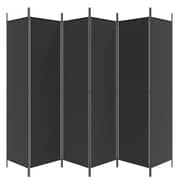 vidaXL 6-Panel Room Divider Black 300x200 cm Fabric