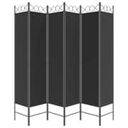 vidaXL 6-Panel Room Divider Black 240x200 cm Fabric
