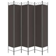 vidaXL 6-Panel Room Divider Brown 240x220 cm Fabric