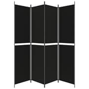 vidaXL 4-Panel Room Divider Black 200x220 cm Fabric