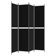 vidaXL 4-Panel Room Divider Black 200x220 cm Fabric