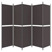 vidaXL 5-Panel Room Divider Brown 250x180 cm Fabric